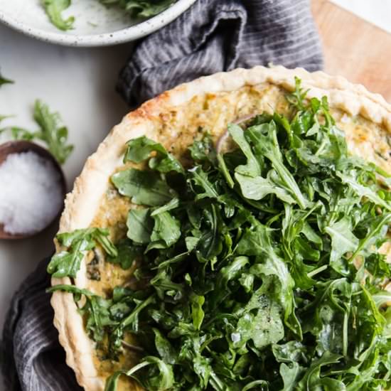 Five Onion Tart with Arugula Salad - Recipe photo by themodernproper