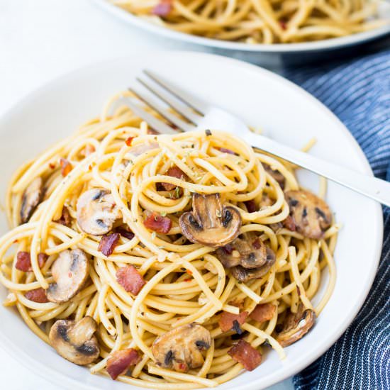 Garlic Mushroom Spaghetti - Recipe photo by Theflavoursofkitchen