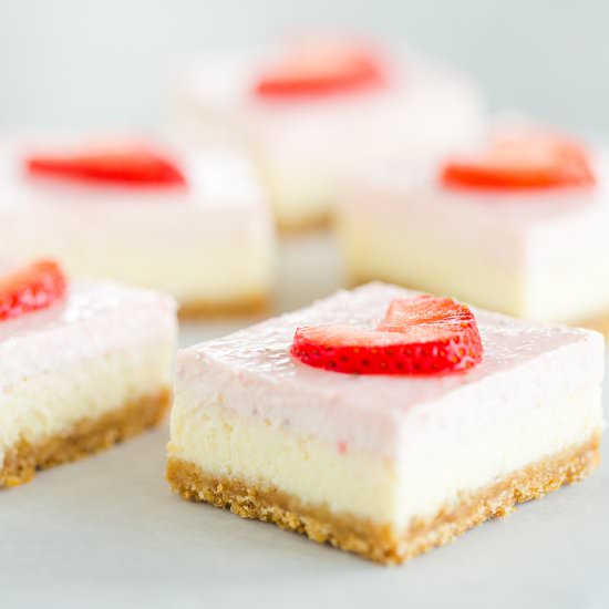 Strawberry Cheesecake Bars - Recipe photo by browneyedbaker