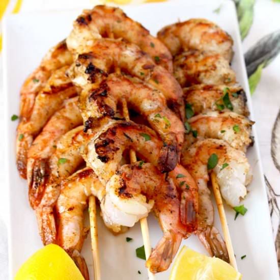 Cajun Grilled Shrimp Skewers - Recipe photo by Lemon blossoms