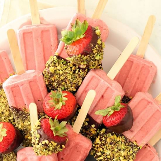 Strawberry Coconut Milk Popsicles - Recipe photo by The Harvest Kitchen