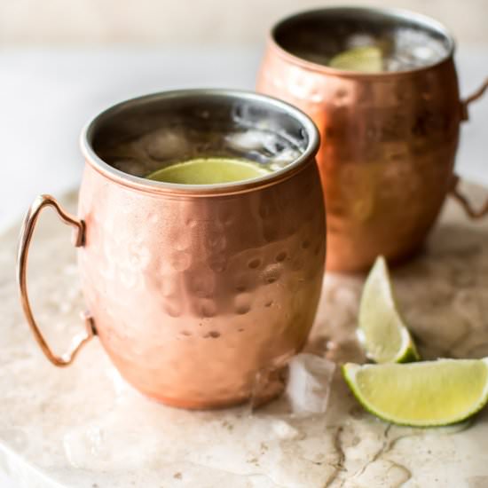Rhubarb Moscow Mule - Recipe photo by saltandlavender