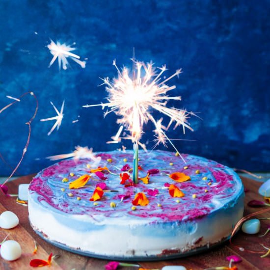 Almond Berry Swirl Cheesecake - Recipe photo by mytinylagunakitchen