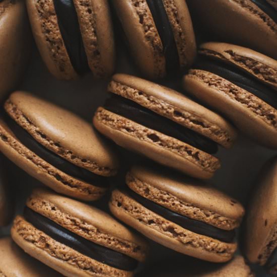 Malted Chocolate Macarons - Recipe photo by bakesalotlady