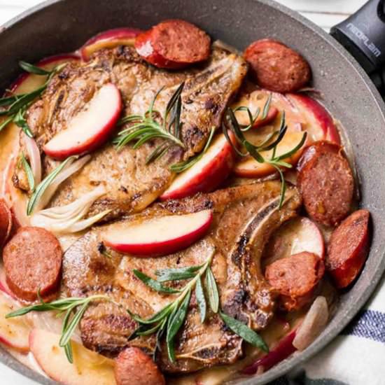 One Pan Pork Chops and Apples - Recipe photo by gobblethecook