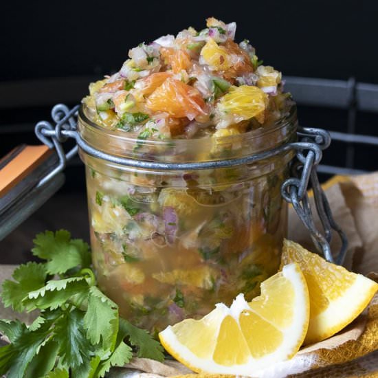 Citrus Salsa and Citrus Cream Sauce - Recipe photo by veggiesdontbite