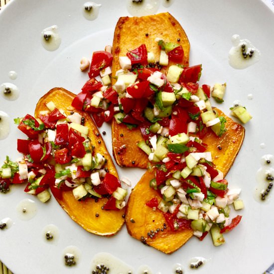 Ghee Sweet Potato Indian Bruschetta - Recipe photo by chefpriyanka