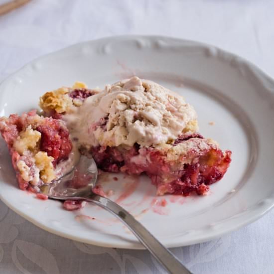 Strawberry Dump Cake with Bananas - Recipe photo by SundaySupper