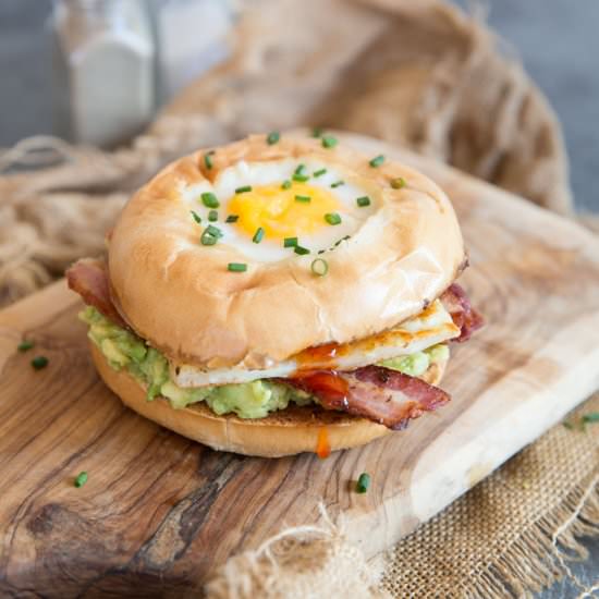 Egg in a Hole Breakfast Bagel - Recipe photo by dontgobaconmyheart
