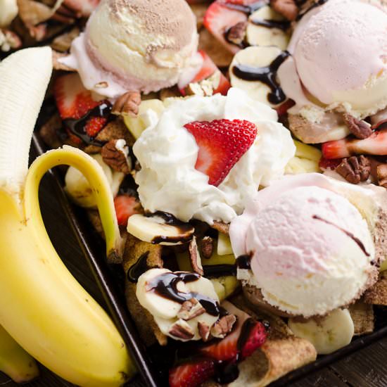 Banana Split Dessert Nachos - Recipe photo by The Creative Bite