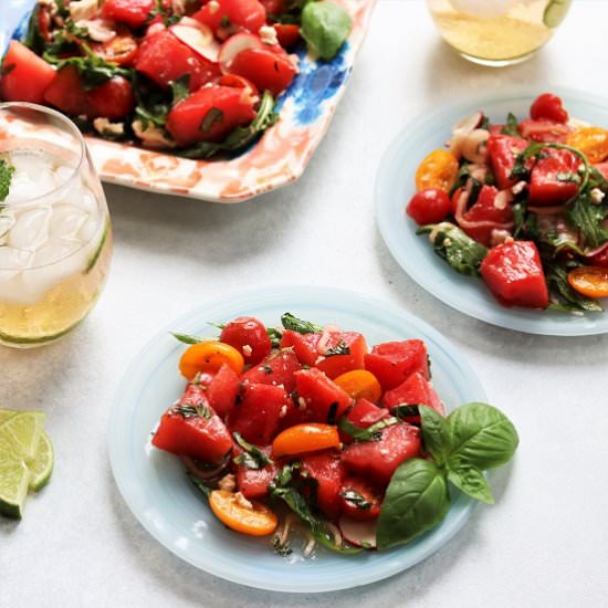 Grilled Watermelon & Arugula Salad - Recipe photo by Give it Some Thyme
