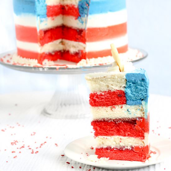 Flag Cake - Recipe photo by SugarSpicesLife