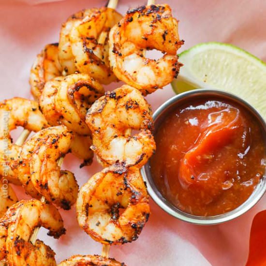 Spicy Grilled Shrimp Skewers - Recipe photo by homeandplate