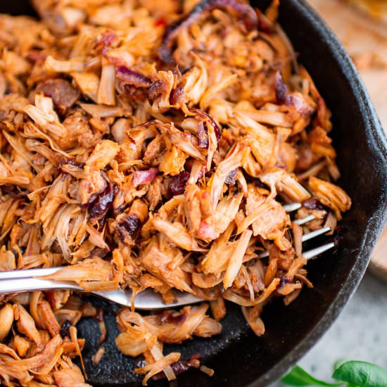 Vegan pulled jackfruit burger - Recipe photo by k33kitchen
