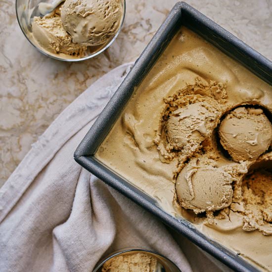 Hojicha Gelato - Recipe photo by proportionalplate
