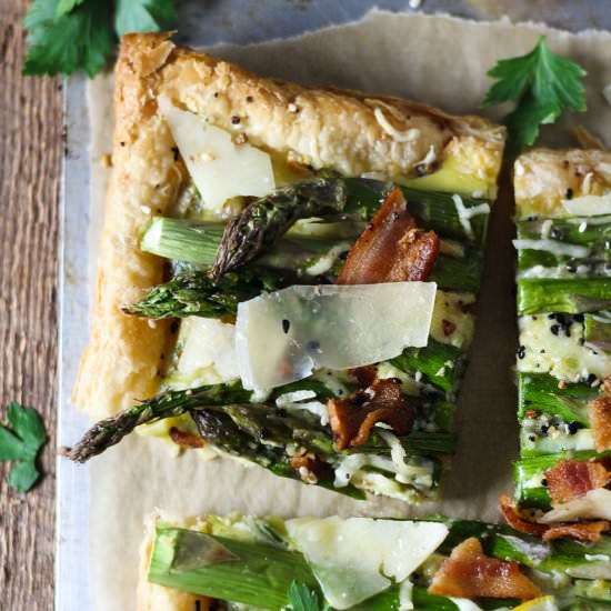 Three Cheese Asparagus Tart - Recipe photo by Modern Farmhouse Eats