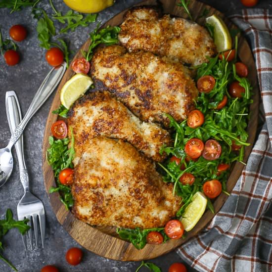 Pork Milanese with Arugula - Recipe photo by whatshouldimakefor