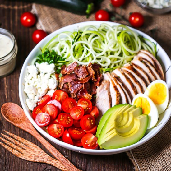 Zucchini Noodle Cobb Salad - Recipe photo by whatshouldimakefor