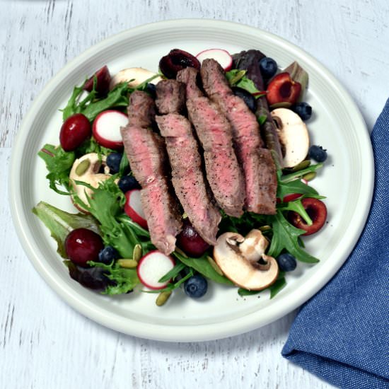 Steak Salad with Cherries - Recipe photo by wednesdaynightcafe
