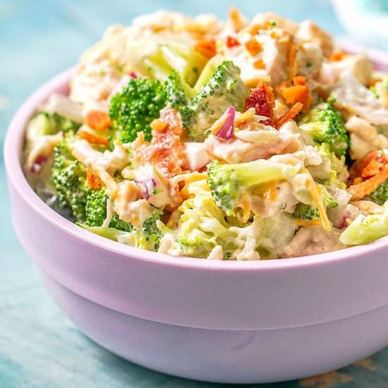 Bacon Ranch Chicken Broccoli Salad - Recipe photo by MyLifeCookbook