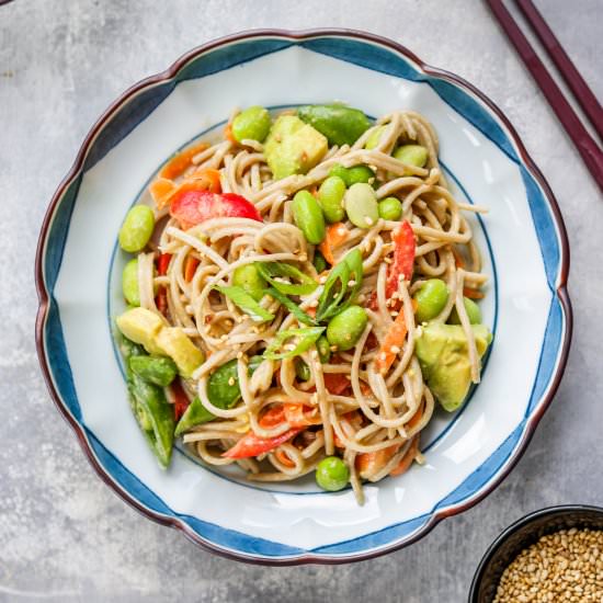 15 Minute Sesame Miso Noodle Salad - Recipe photo by okonomi kitchen