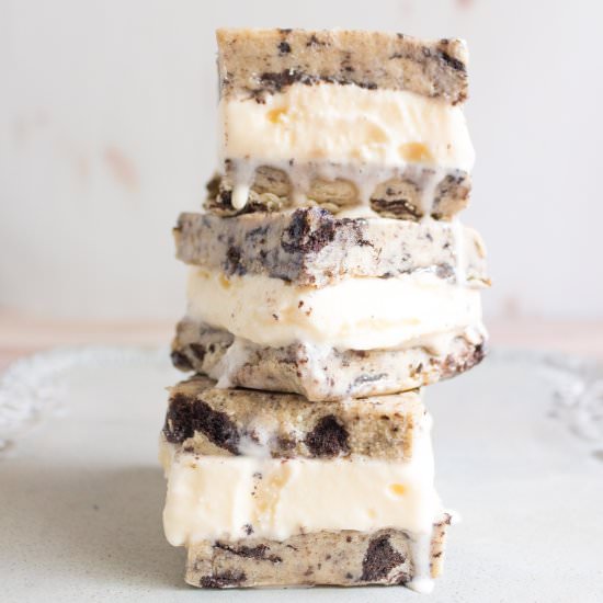 Cookie Dough Ice Cream Sandwiches - Recipe photo by asliceofsweet