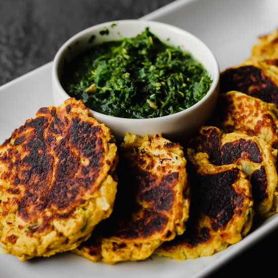 Curry Potato Pancakes w/ Chutney - Recipe photo by getwellwithem