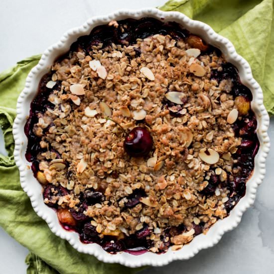 Bourbon Cherry Crisp - Recipe photo by sallysbakingaddiction