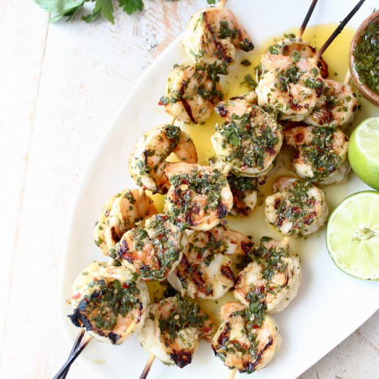 Chimichurri Shrimp Skewers - Recipe photo by Whitney Bond