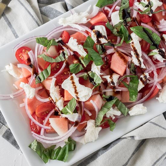 Watermelon Basil Salad - Recipe photo by SundaySupper