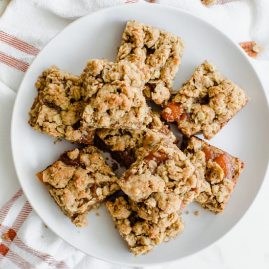 Pecan and Peach Jam Crumble Bars - Recipe photo by SweetCayenne