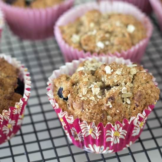 Banana blueberry yoghurt muffins - Recipe photo by Mandy Sneaky Veg