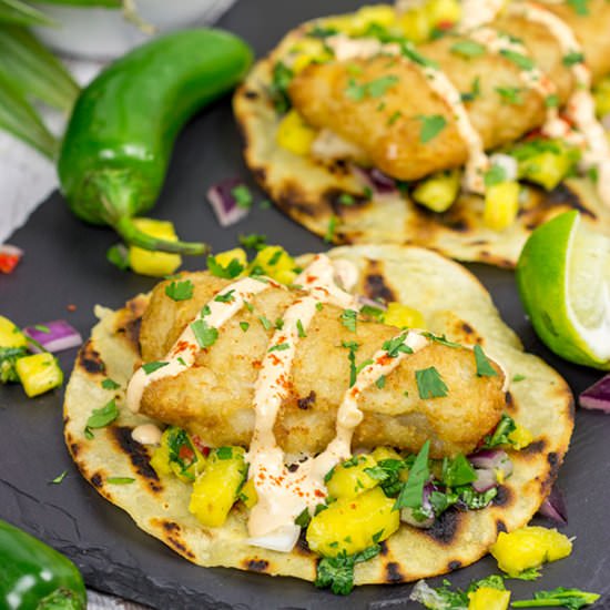 Fish Tostadas with Pineapple Salsa - Recipe photo by spicedblog