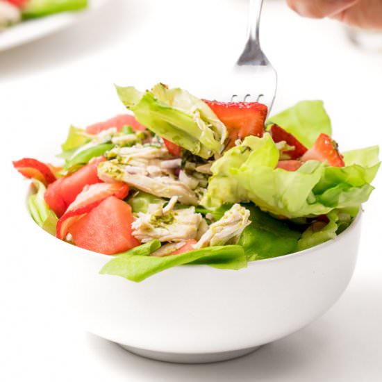 Strawberry-watermelon chicken salad - Recipe photo by thanksgiving