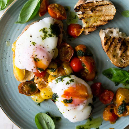 Tomato Breakfast Crostini - Recipe photo by Inside the rustic kitchen