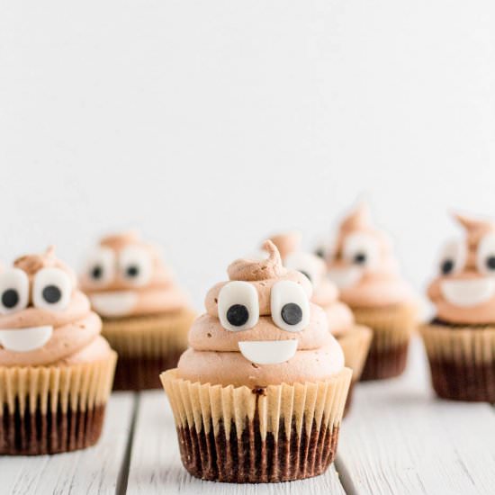 Poop Emoji Cupcakes - Recipe photo by OneSarcasticBaker
