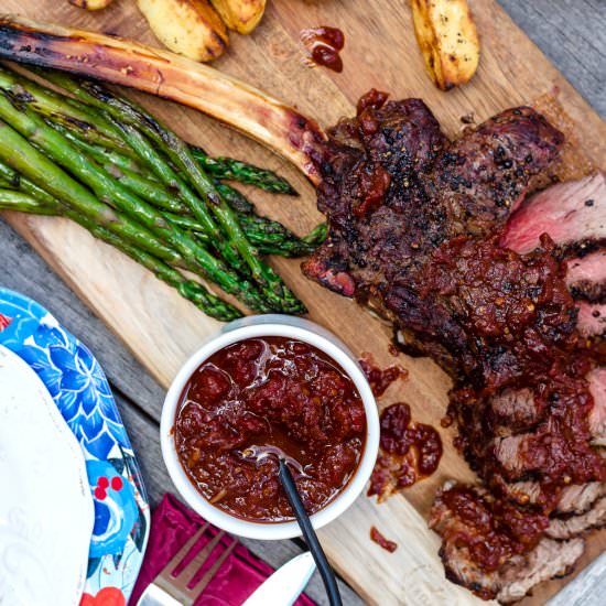 Black Peppercorn Tomahawk Ribeye - Recipe photo by Baked Ambrosia