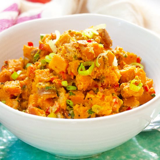 Vegan Chipotle Sweet Potato Salad - Recipe photo by brightrootskitchen