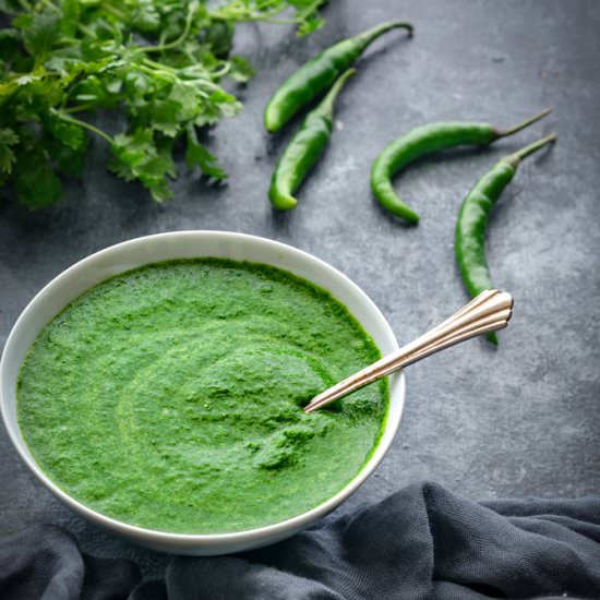 Green Chutney for Chaat Recipes - Recipe photo by cubesnjuliennes