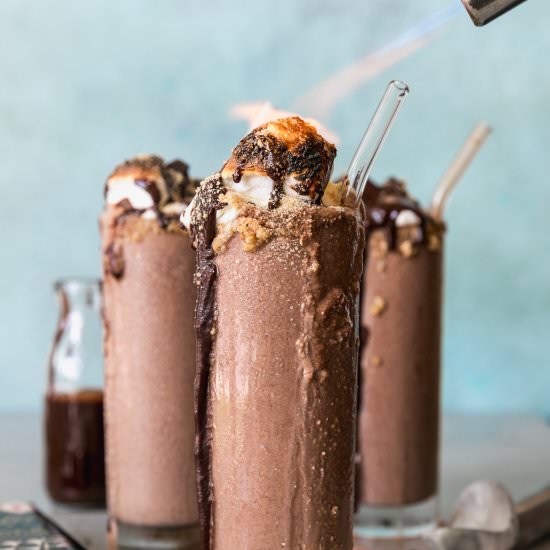 Boozy S'mores Milkshakes - Recipe photo by Spices in my DNA