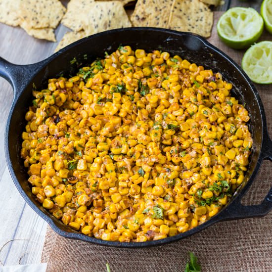 Skinny Chipotle Street Corn Dip - Recipe photo by nourishandfete