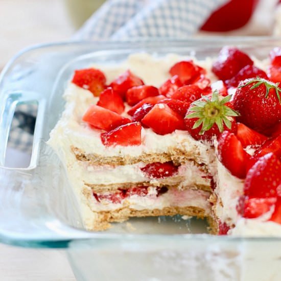 Strawberry Icebox Cake - Recipe photo by laughingspatula.com