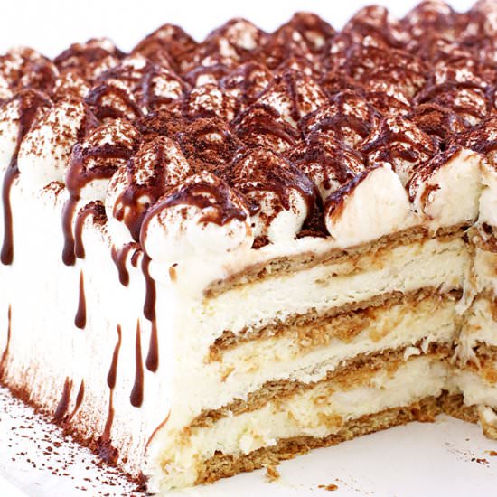 S’mores Tiramisu Cake - Recipe photo by valyastasteofhome.com