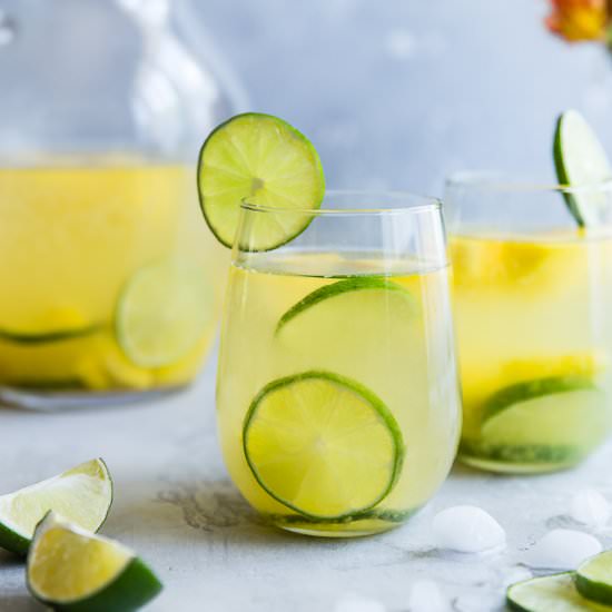 Tropical White Moscato Sangria - Recipe photo by foodfaithfitness
