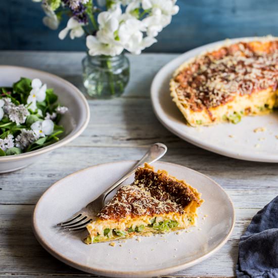Souffléd Crab & Asparagus Tart - Recipe photo by Cygnet Kitchen