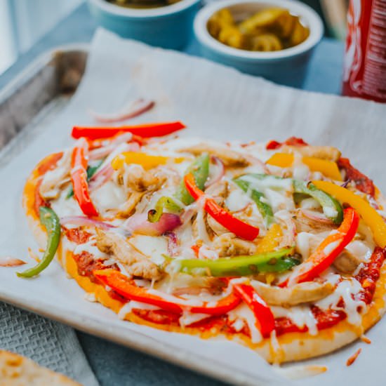 Chicken Cheesesteak Naan Pizza - Recipe photo by ayokitchen