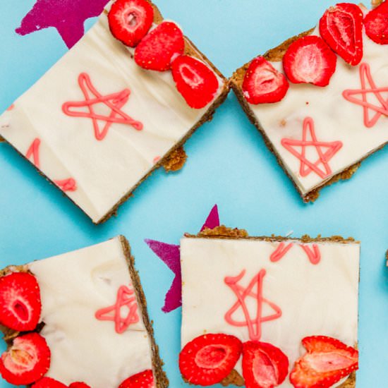 Strawberry Cornflake Bars - Recipe photo by The Sweet Nerd