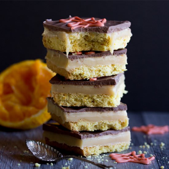 Chocolate Orange Caramel Shortbread - Recipe photo by KitchenMason