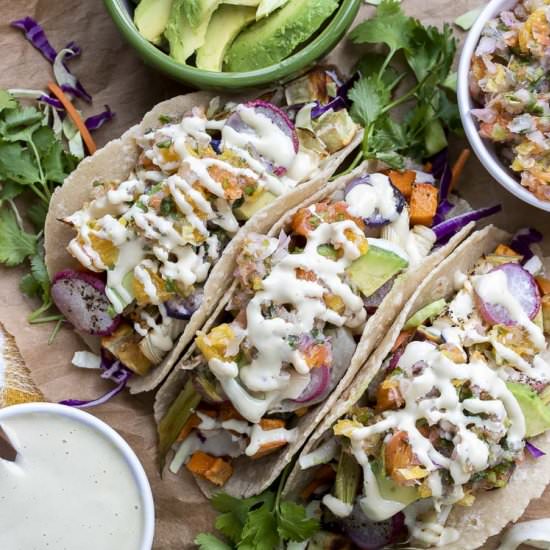 Vegan Roasted Veggie Tacos - Recipe photo by veggiesdontbite