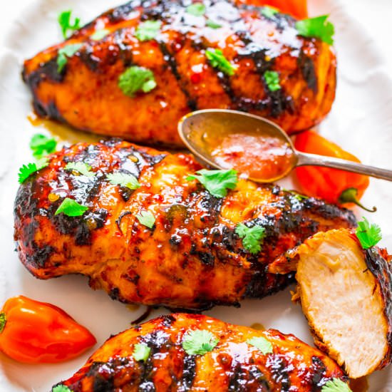 Peach Chili Grilled Chicken - Recipe photo by Averie